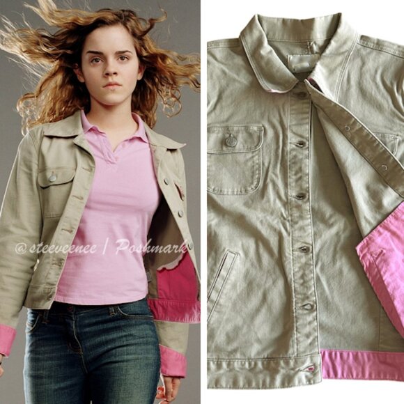 Vintage Y2K Beige Jacket With Pink Trim ALT ASO Hermione Granger - Picture 1 of 8